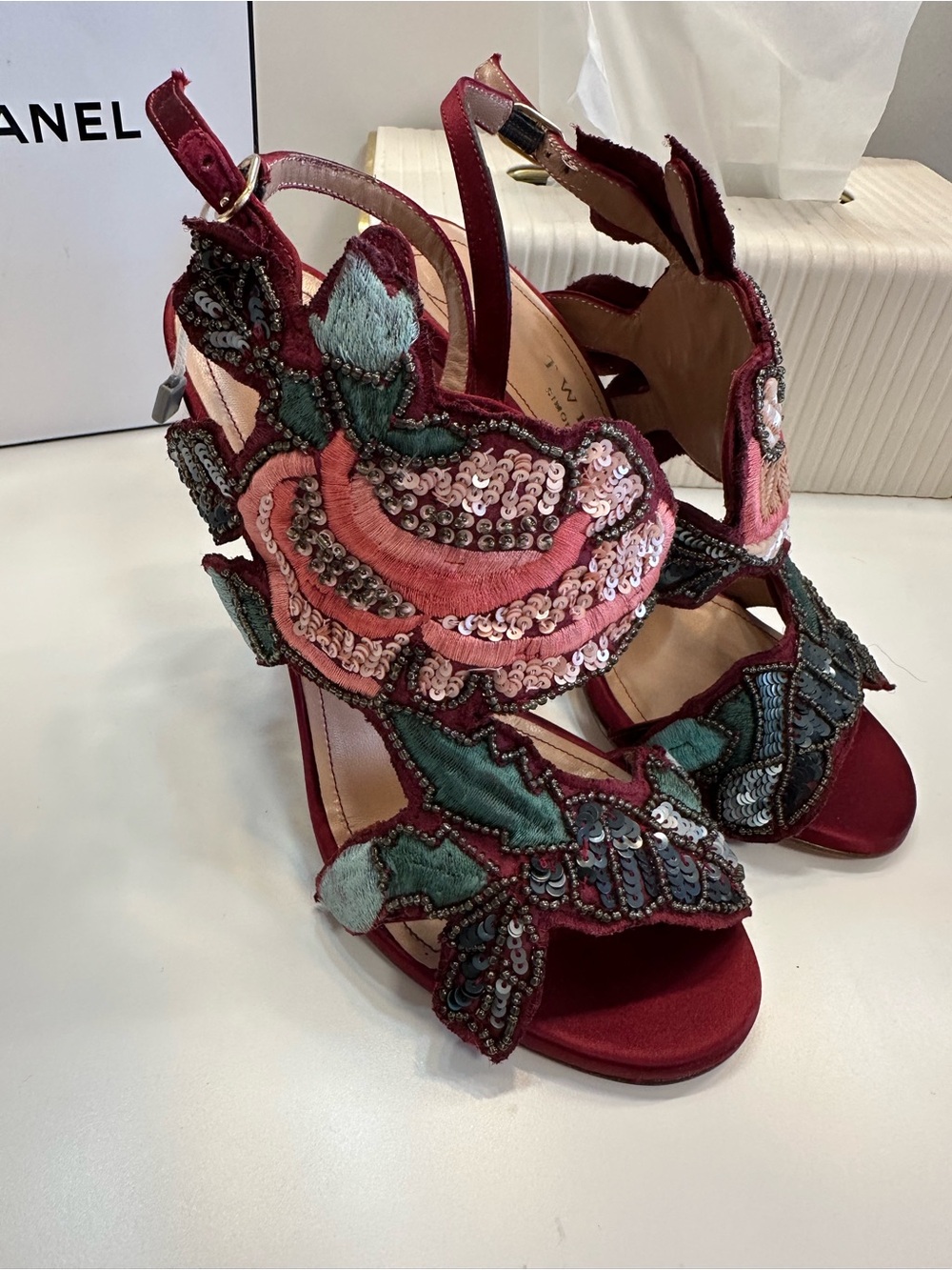 TWIN-SET Simona Barbieri Vintage 2013-2015 Archive Embroidered Sandals Size 36